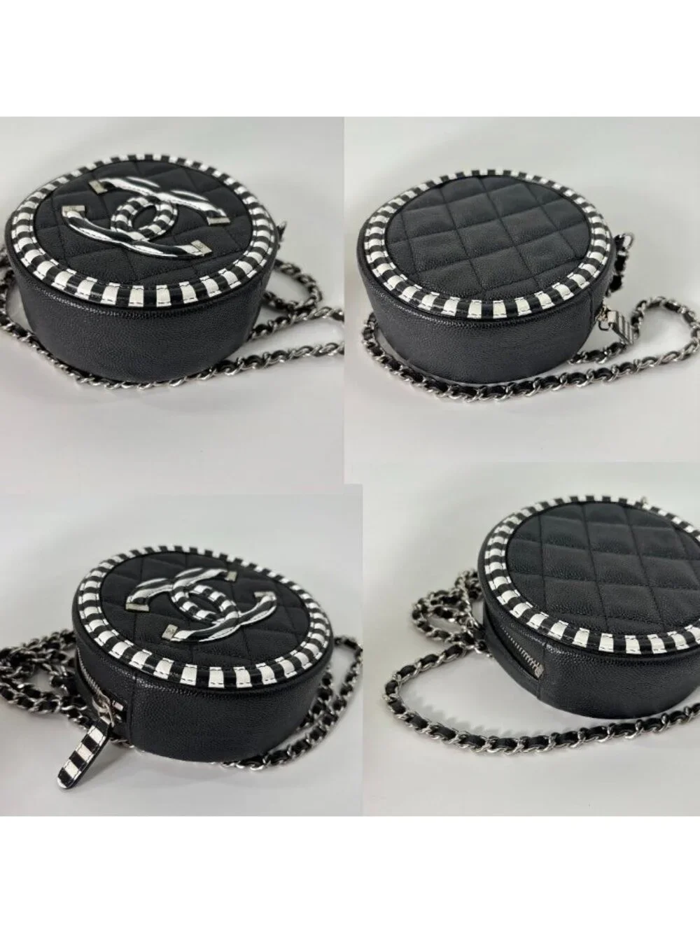 Chanel CC Filigree Caviar Leather Round Shoulder
